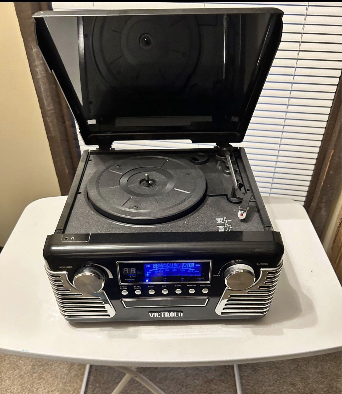 Victrola Haley Retro Bluetooth Record Player & Multimedia Center with Built-in Speakers - 3-Speed Tu
