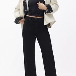 Women Rag & Bone Relaxed Straight Black Jeans Size 2 