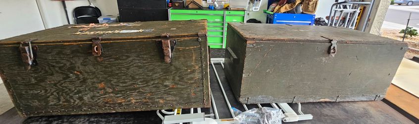 2 vietnam era Army foot lockers