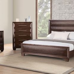 Brand New Espresso 4pc Queen Bedroom Set (Available In Eastern King)