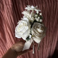 White Faux Bridal Bouquet For Wedding 