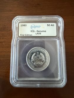 1980 Laos 50 Att - ICG graded coin slab - first edition