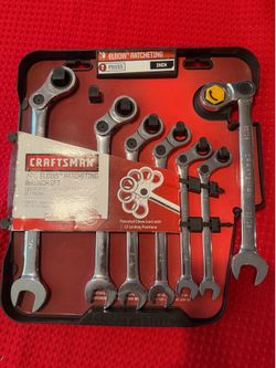 Craftsman 7pc SAE Elbow Ratcheting Wrenches 3/8” to 3/4 hablo Español