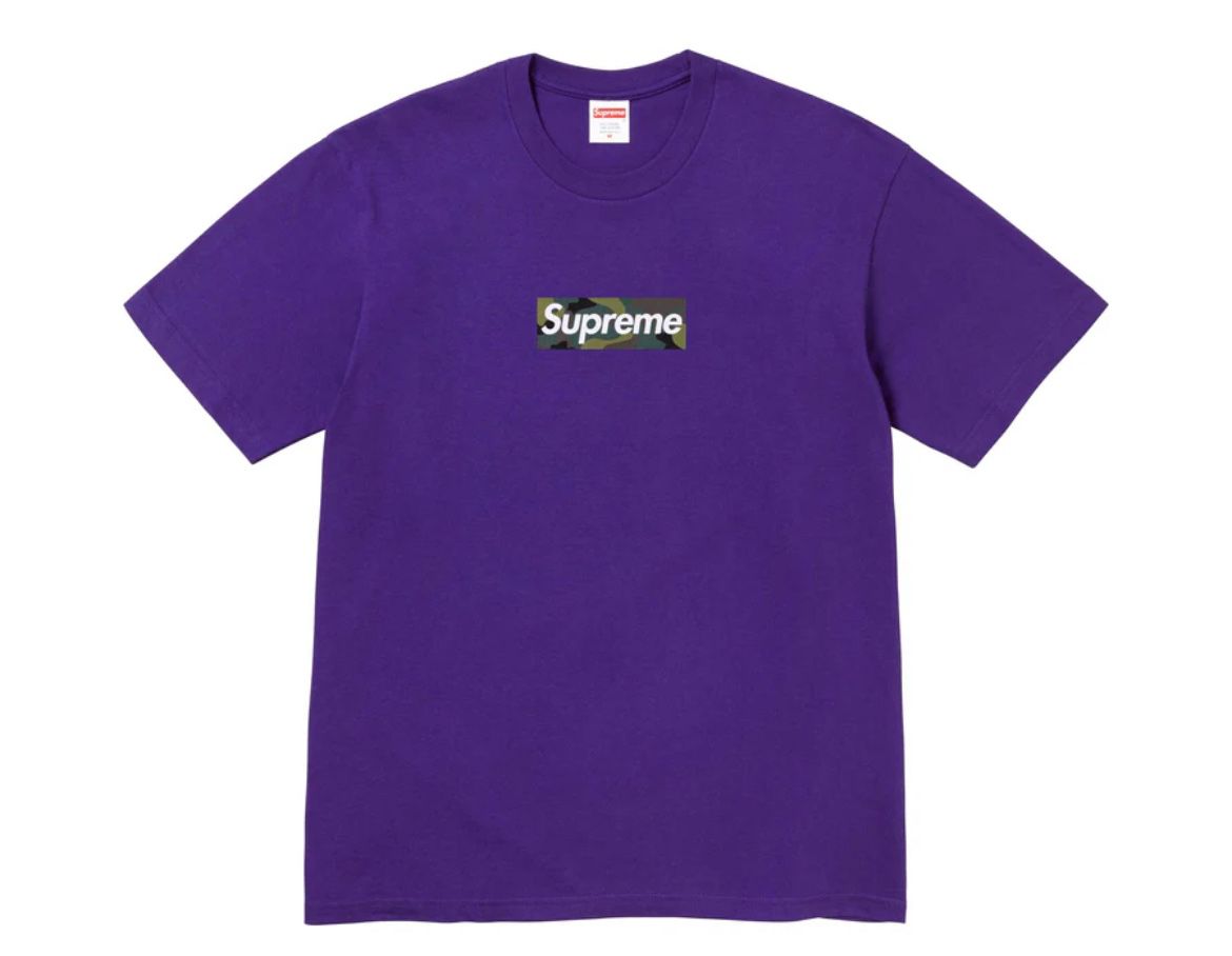 Supreme box logo Tee purple
