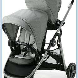 Graco Ready2Grow LX 2.0 Double Stroller Features Bench Seat and Standing Platform Options, Clark