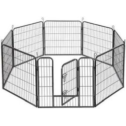 Dog Fence & Pet Playpen, Heavy Duty Foldable Metal Dog Pen 32" Height with Door for Outdoor Exercise, Indoor Kennels