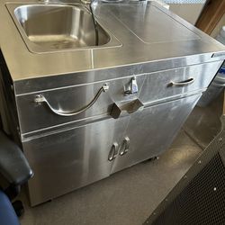 Outdoor Kitchen Stainless Built In Sink Refrigerator Granite Top