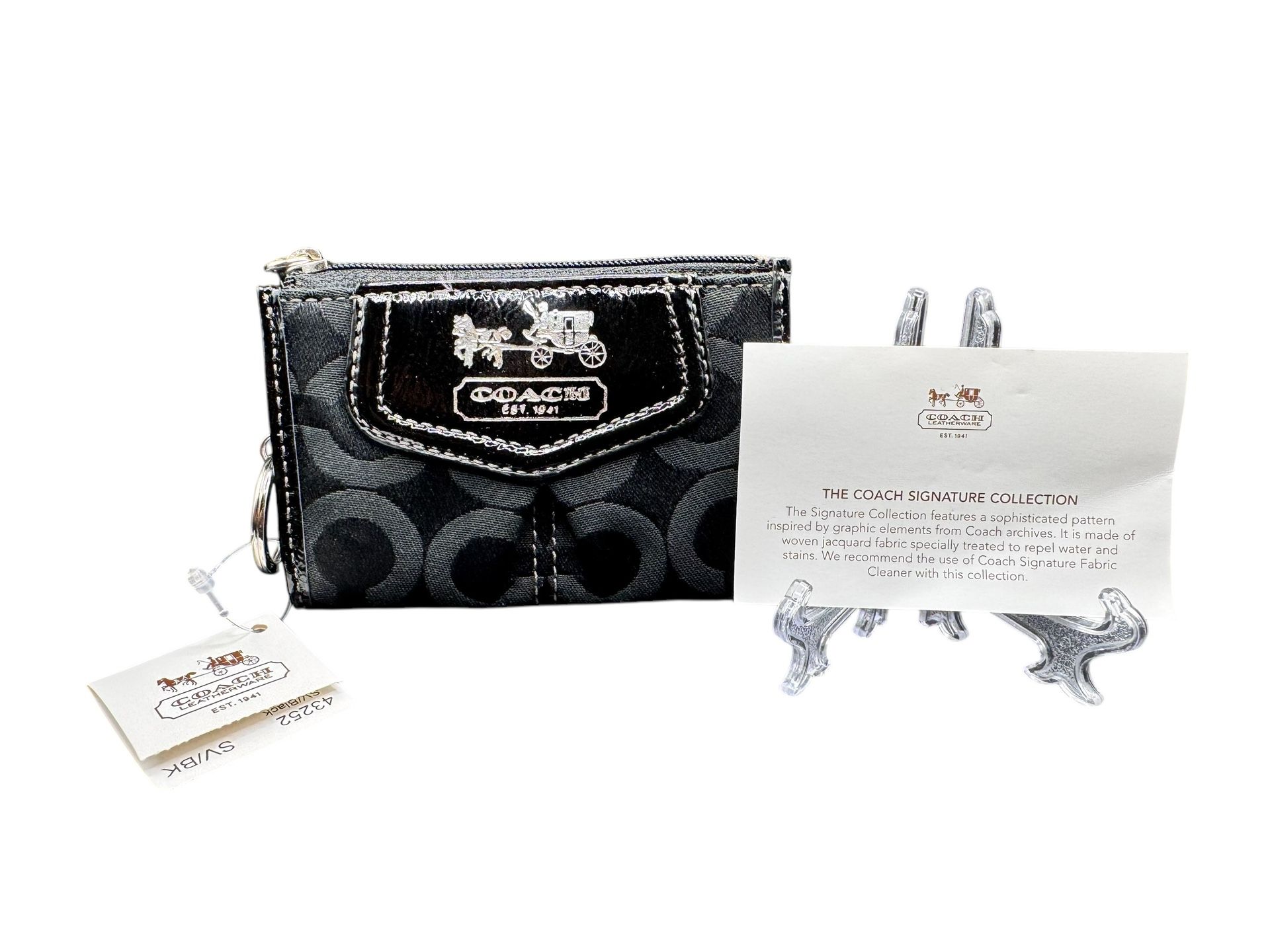 Coach Black Signature Keychain Wallet