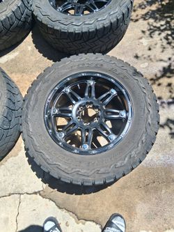 20" Fuel Rims Black Finish on Toyo Open Country tires located in Modesto