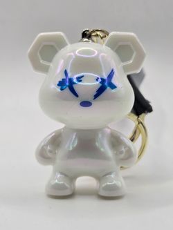 Teddybear x eyes Keychain white