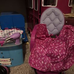 American Girl salon Chair And Caddy