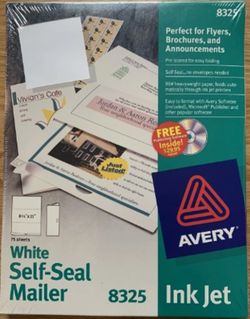 Avery 8325 Self Seal Mailer Paper Inkjet - 8.5 x 11 - 75 Sheets NEW