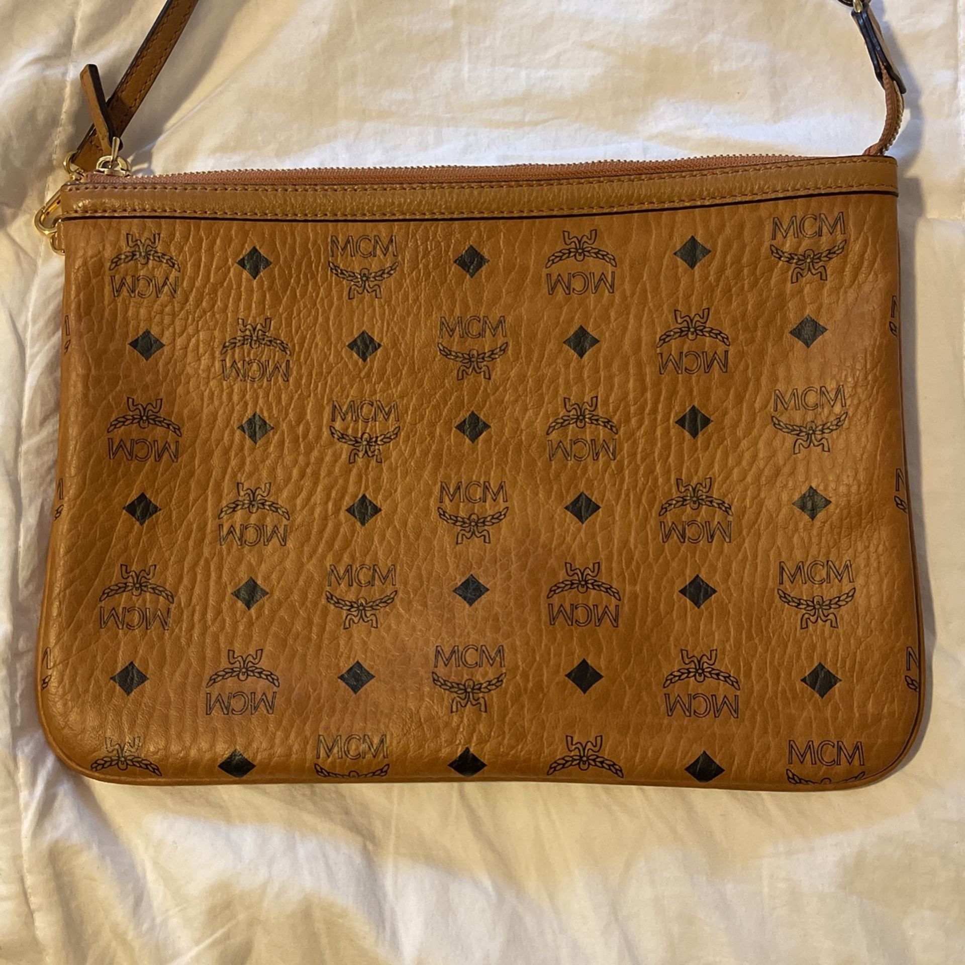 MCM POUCH WITH HANDSTRAP