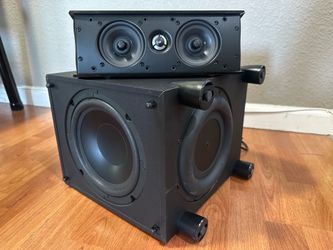 Definitive Technology powered subwoofer and center speaker