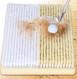 Angooni 15.7" x 11.8" Golf Bunker Mat - Portable & Sturdy High-Performance Golf Practice Mat for Bunker Shots, Indoor & Outdoor Sand Chipping Mat- Per
