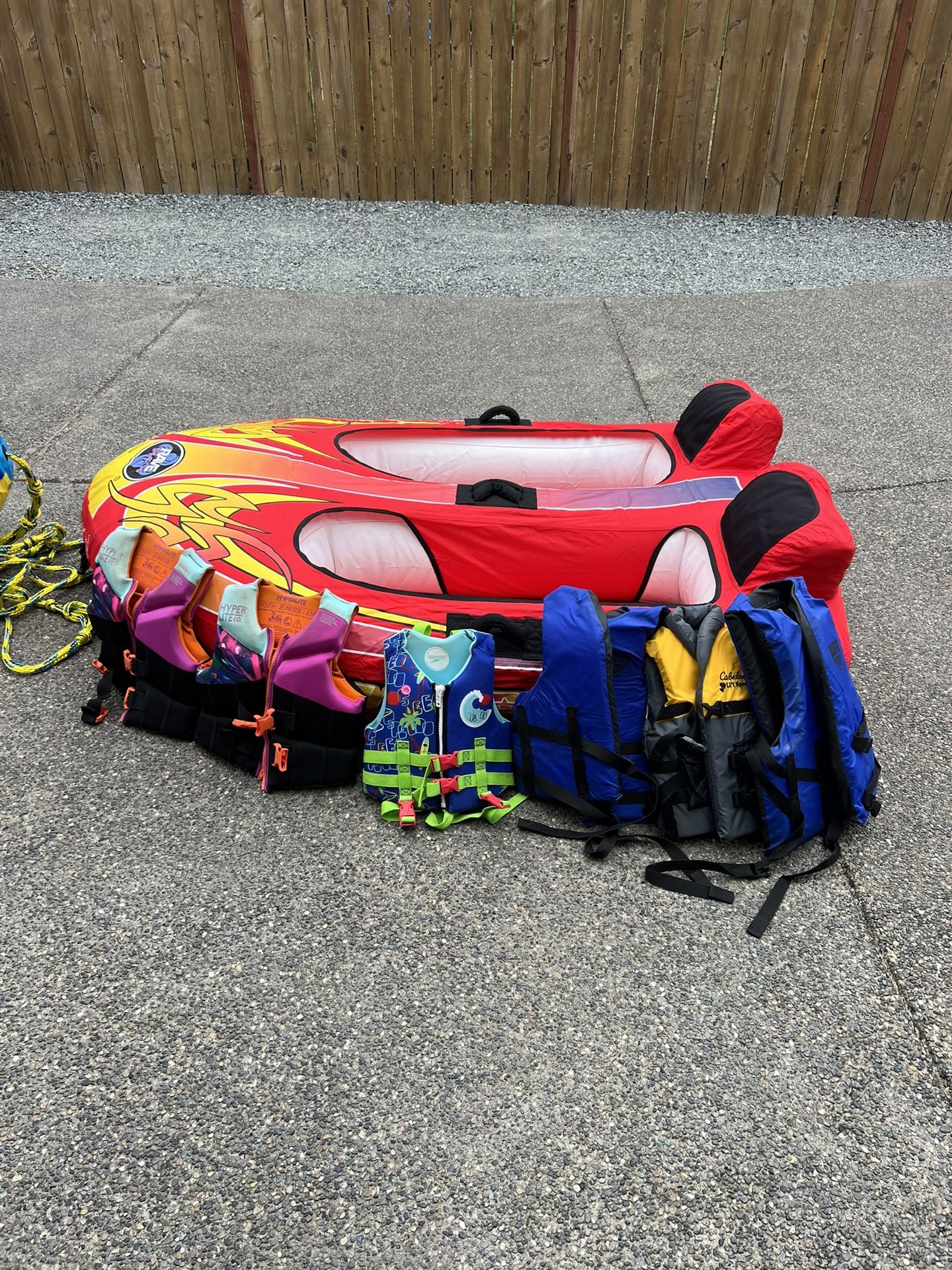 Boat Towable with Life jackets