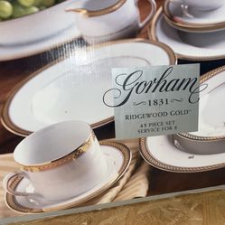 Gorham  Ridgewood Gold 45 Piece Set  of China Service For 8