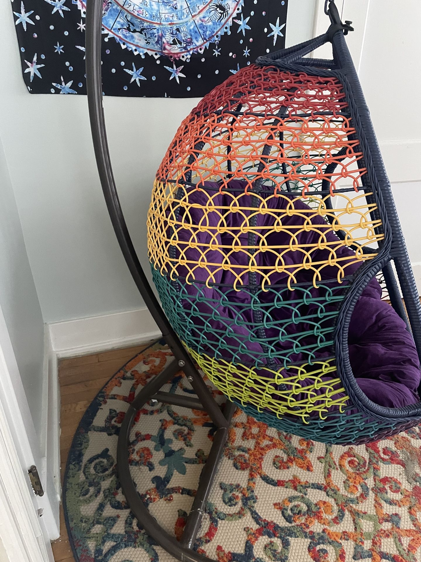 Pier One Swing Chair Rainbow Colored for Sale in Lexington, KY