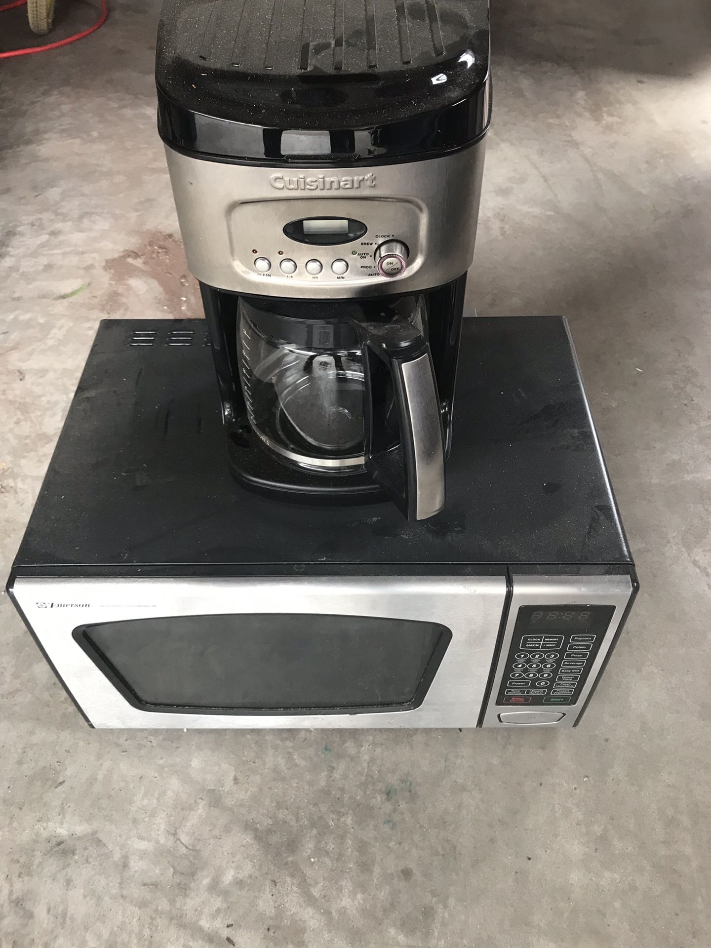 Cuisinart coffee pot and Emerson microwave