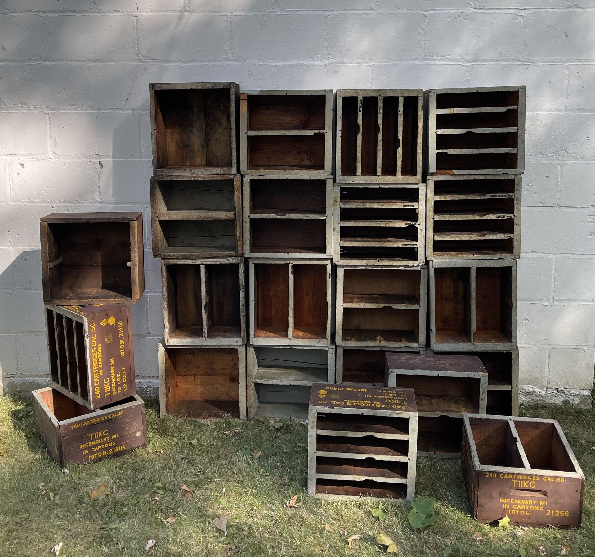 Vintage Wooden Military Ammunition Crates