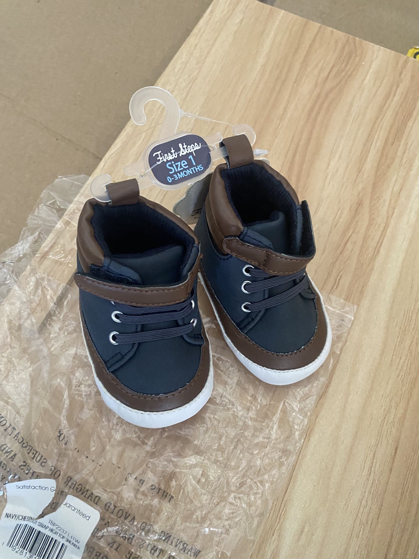 New Newborn Boy Navy Shoes Available Size 1,2