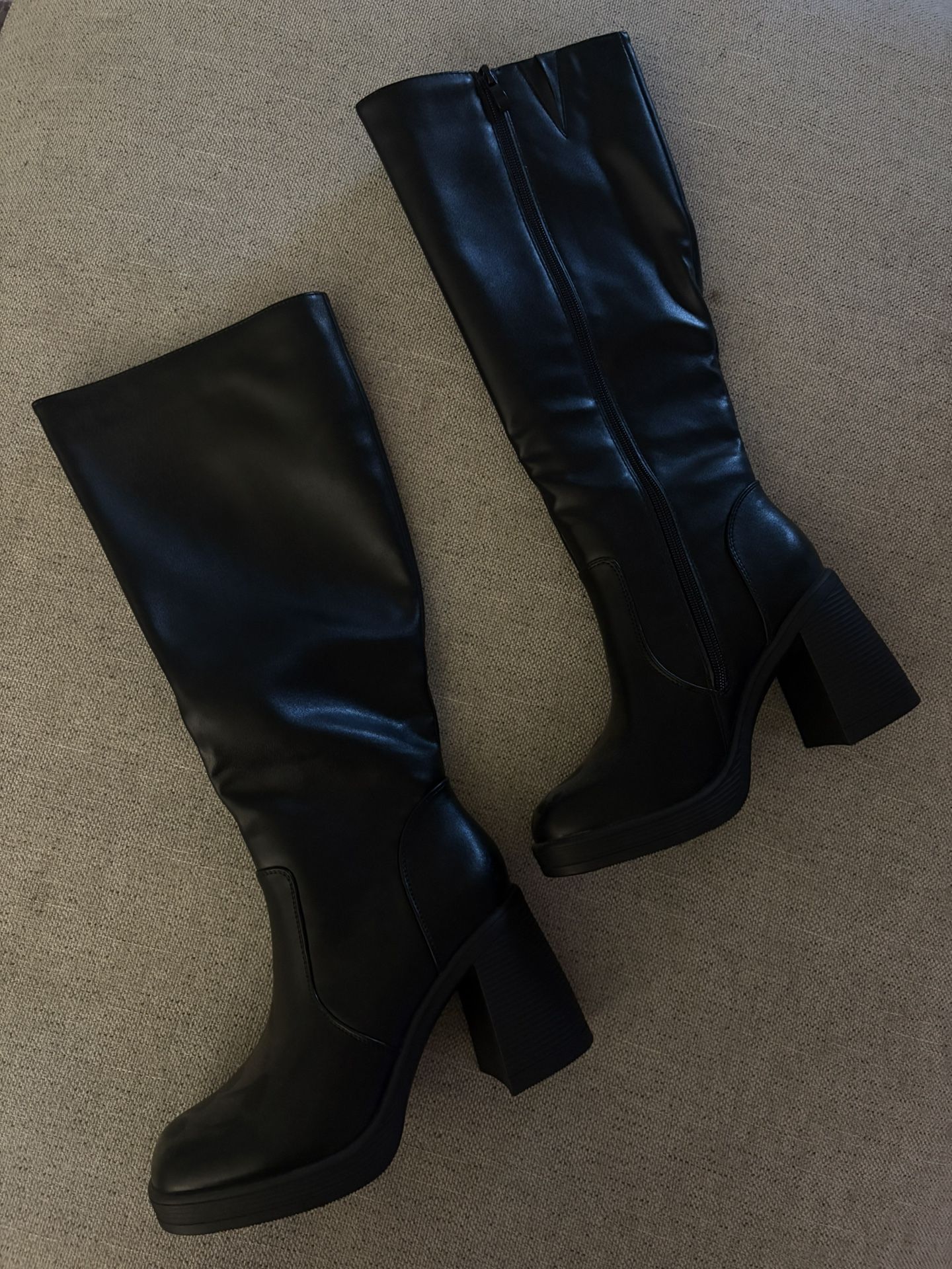 Black Knee High Boots