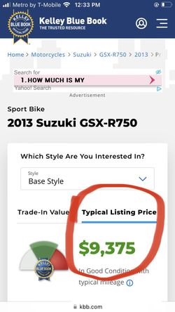 2015 gsxr 750 sale kbb