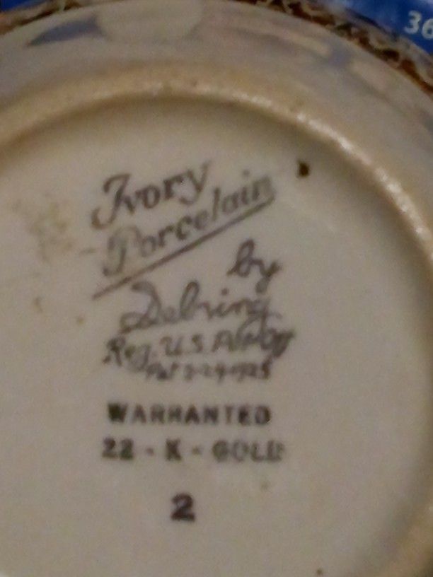Antique 22 K Gold Ivory Porcelain 