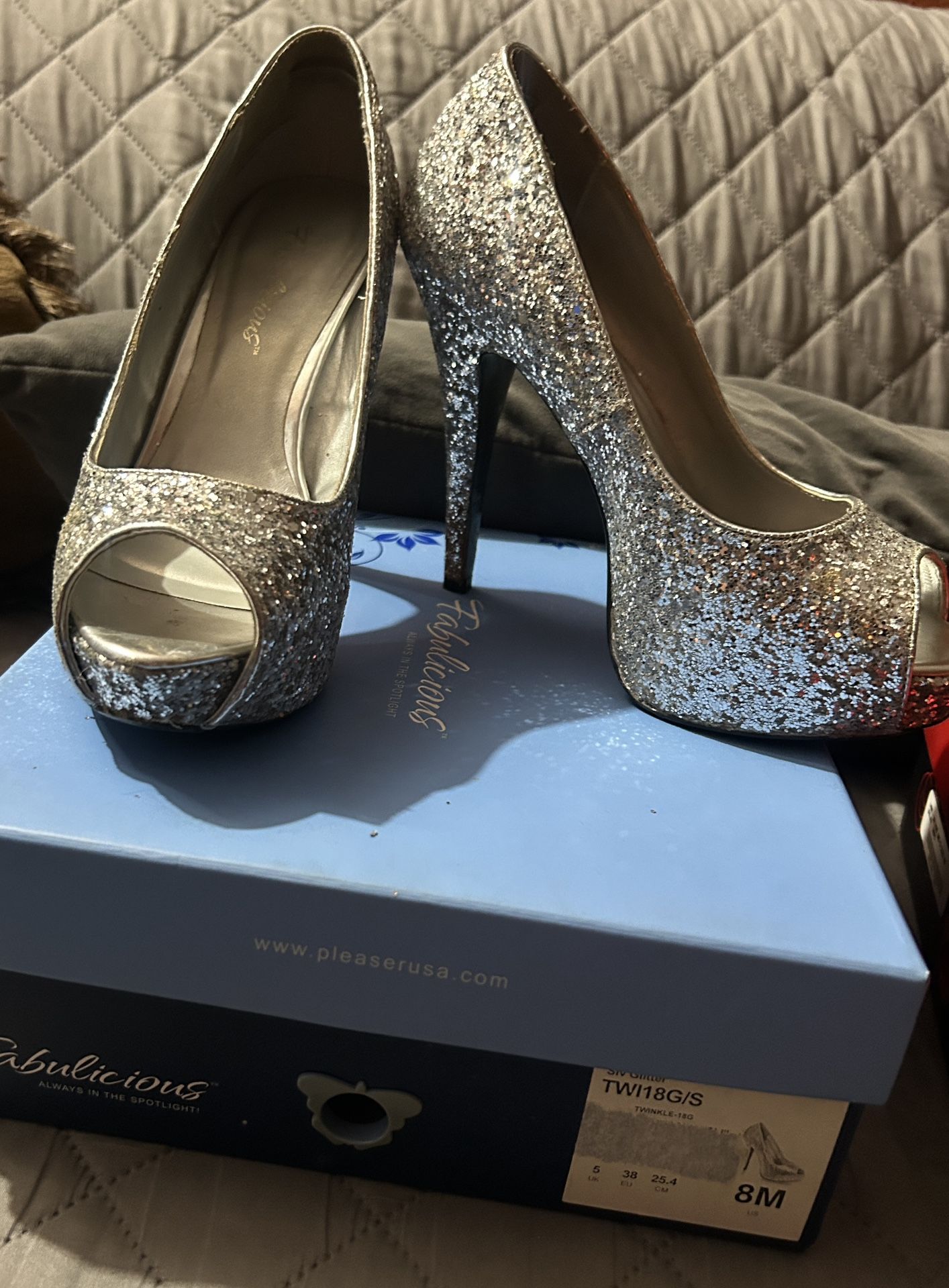 Sequin Platform Heels