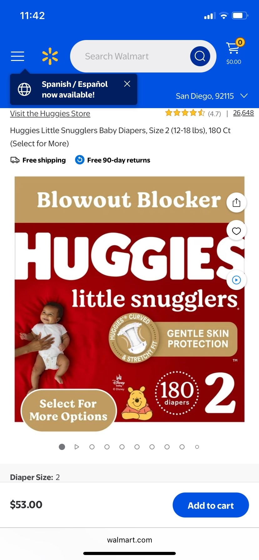 Huggies Little Snugglers 3 X 60 (180)