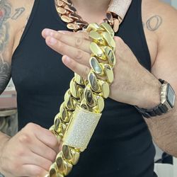 2 kilo chain moissanite lock super heavy welded super high quality Gold bonded