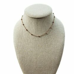 Pinkish Brown Beaded Link Necklace 