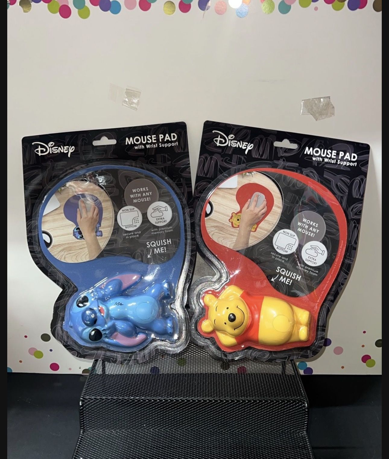 Disney Mouse Pad With Wrist Support Winnie The Pooh , Stitch NEW