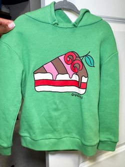 Gucci Kids Green Cake Graphic Hoodie – Authentic Made in Italy