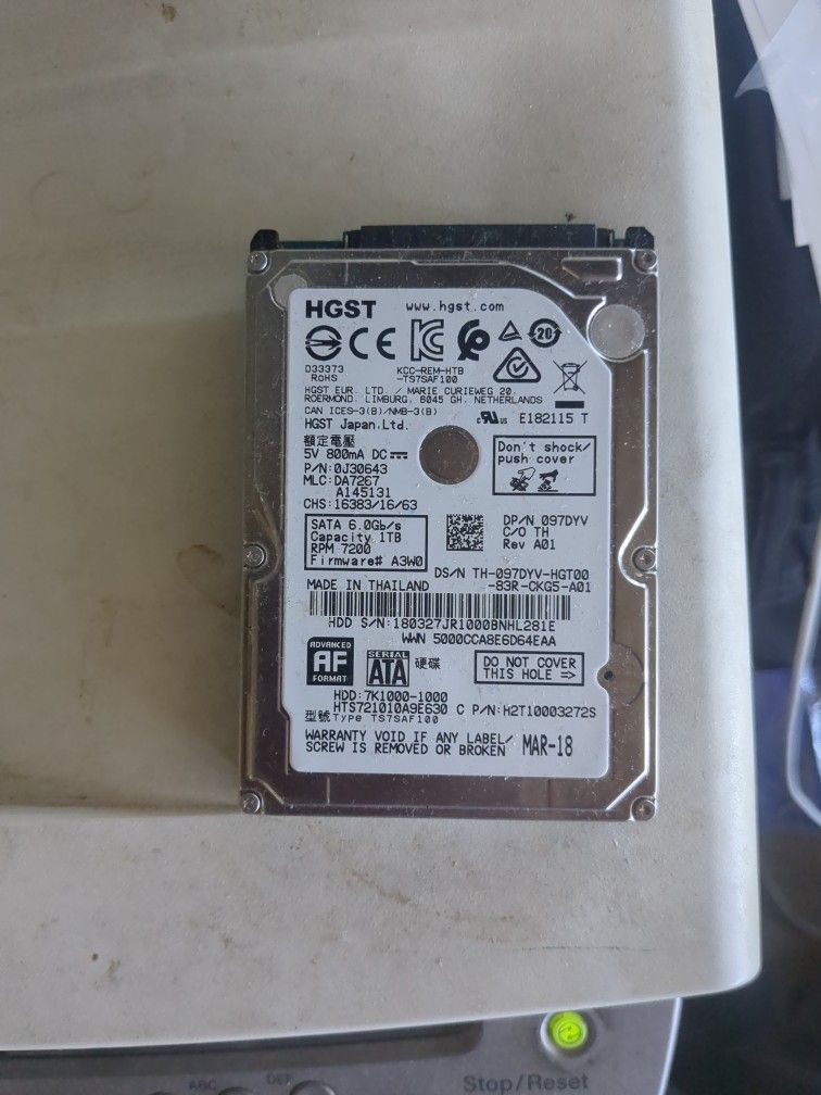 1 TB 7200 Rpm Laptop Hdd