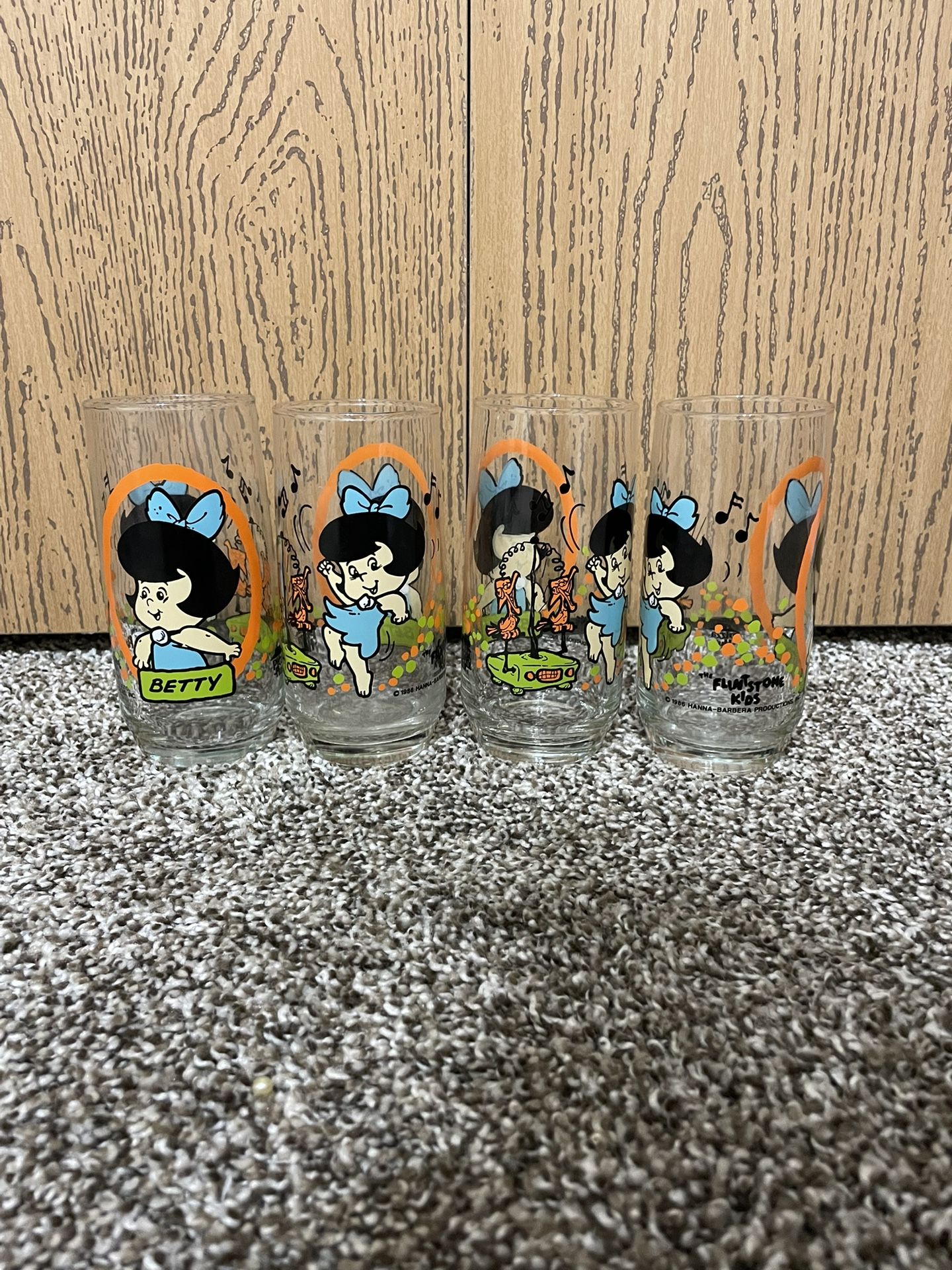 Lot Of 4 Betty Flinstone Cups