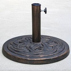 Round 18" heavy duty resin 22 Lb umbrella base patio lawn garden backyard shadow cover stand