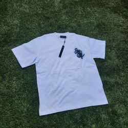 White Amiri Blue Rhinestone T shirt 