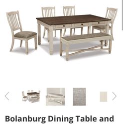 Dinning Table W/Bench,4 Chairs 
