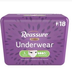 Reassure Disposable Briefs for Women Size Large 