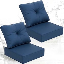 NAIZEA 4PCS Patio Chair Cushions Set Outdoor Furniture Seat/Back Removable Cover