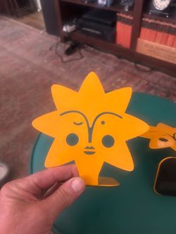 Waiting for the sun; Vintage 70s Sunshiny Suns Bookends: