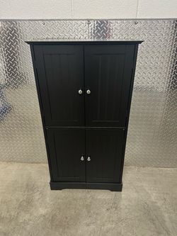 Black 4-Door Storage Cabinet