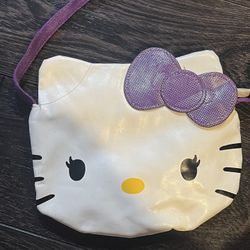Hello Kitty Vynal Purse Bag Girls Purple bow