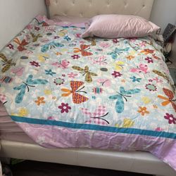 Full Leather Bed With Mattress 