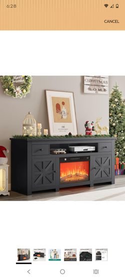 Brand New In The Box Modern Farmhouse Style Console Side Board Buffet With Fireplace!!!