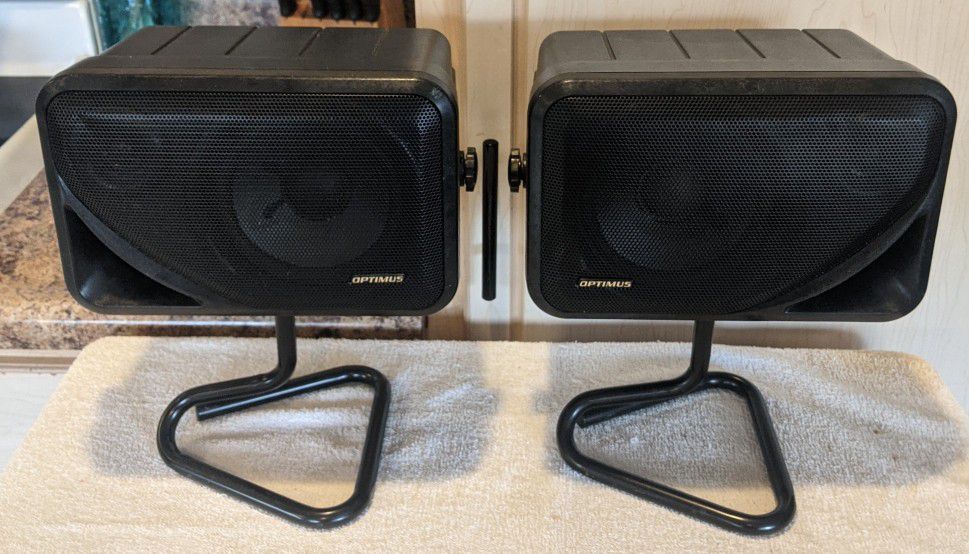 Realistic Optimus Speakers with Small Stands