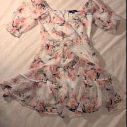 V Neck Flower Dress