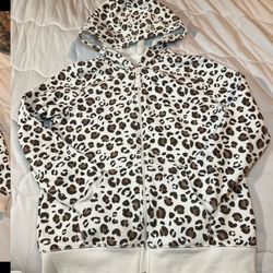 Cat & Jack Girls Sweatshirt Zip up Hooded Jacket Size 10/12, Large, NWOT