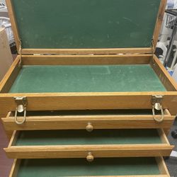 Nice Wood Tool Box With 3 Drawers 